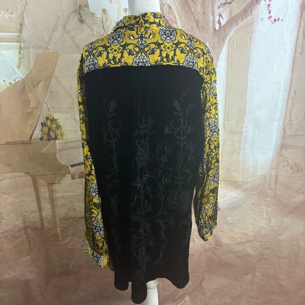 NEW Johnny Was MIEL DE LUNE VELVET BACK OVERSIZED SHIRT - Picture 10 of 13